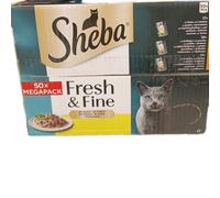 Sheba Cat Wet Food - Fresh and Fine - Cat Pouches Poultry in Gravy - 50 x 50 g Pack