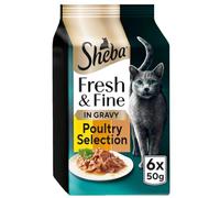 Sheba Fresh & Fine Cat Food Pouches Chicken & Turkey & Duck in Gravy 96 x 50g
