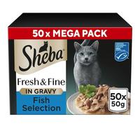 SHEBA Fresh & Fine Cat Pouches Fish collection in Gravy 50x50g