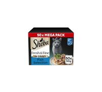 SHEBA Fresh & Fine Cat Pouches Fish collection in Gravy 50x50g
