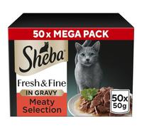 SHEBA Fresh & Fine Cat Pouches Meaty Pieces in Gravy 50x50g