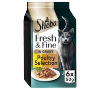 SHEBA Fresh & Fine Cat Pouches with Chicken & Turkey in Gravy 8 x 6x50g