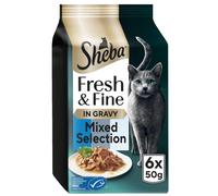 SHEBA Fresh & Fine Cat Pouches with Tuna & Cod in Gravy 8 x 6x50g