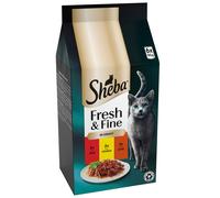Sheba Fresh & Fine in Gravy Mini Pouches 6 x 50g - Beef, Chicken & Lamb