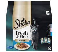 SHEBA Fresh & Fine Wet Cat Food Pouch Fish in Gravy 15 x 50g