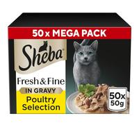 SHEBA Fresh & Fine Wet Cat Food Pouch Poultry in Gravy 51 Pouch