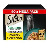 120 x 85g Sheba Natures Collection Adult Cat Food Pouches Mixed Poultry in Jelly