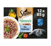 SHEBA Nature's Collection Fresh Fish Selection Sachets in Sauce 4 Varieties for Adult Cats 12 x 85 g