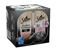 48 x 37.5g Sheba Perfect Portions Luxury Adult Cat Food Tray Salmon in Loaf