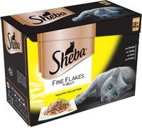 Sheba Pouches Fine Flakes Saver Pack 96 x 85g - Poultry Collection in Jelly