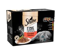 Sheba Pouches Fine Flakes Saver Pack 96 x 85g - Succulent Collection in Jelly