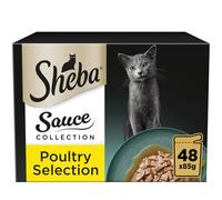 Sheba Sauce Collection Adult Wet Cat Food Pouches - Poultry in Gravy 48 x 85g