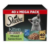 Sheba Sauce Collection Cat Food Pouch for Kitten Mixed Selection in Gravy 40x85g