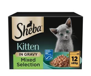Sheba Sauce Collection Kitten Pouches Mixed Selection in Gravy - 12 x 85g