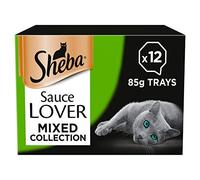 Sheba Sauce Lover, Wet Cat Food Trays, Mixed Collection in Sauce, 12 x 85 g