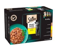 Sheba Select Slices Adult Cat Food Pouch Poultry Selection in Gravy 12 x 85g