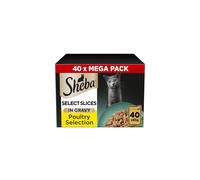 Sheba Select Slices Adult Cat Food Pouch Poultry Selection in Gravy Mega-Pack 40 x 85g