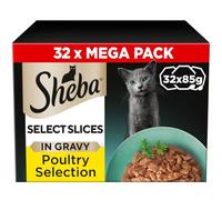 Sheba Select Slices Adult Wet Cat Food Trays Poultry Selection in Gravy 96 x 85g