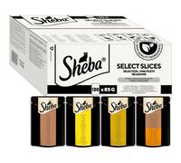 Sheba Select Slices Cat Food Pouch for Adult Cats with Duck, Turkey, Chicken and Poultry in Gravy 120x85g