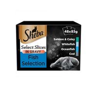Sheba Select Slices Cat Pouches Fish Collection In Gravy 12x85g (Pack of 4)