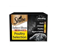 Sheba Select Slices Cat Pouches Poultry Collection In Gravy 12x85g (Pack of 4)