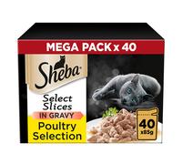SHEBA Select Slices Cat Pouches Poultry Collection in Gravy 40 x 85g