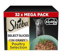 Sheba Select Slices Mixed Pack Trays - Poultry Selection in Gravy (32 x 85g)