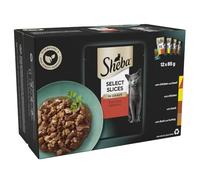 Sheba Select Slices in Gravy 48 Pouches, Adult Wet Cat Food, Succulent Selection, Pack of 4 (12 x 85 g)