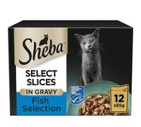 Sheba Select Slices in Gravy - Fish Collection - Wet cat food pouches for adult cats - 12 x 85g pack