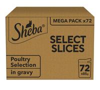 Sheba Select Slices in Gravy, Poultry Selection, Wet Cat Food Pouches for Adult Cats, 72 x 85 g