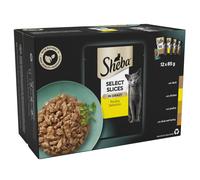 Sheba Select Slices in Gravy ? Poultry Selection ? Wet Cat Food Pouches for Adult Cats ? Pack of 4 (4 x 12 Pouches x 85 g)