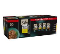 Sheba Select Slices Poultry Collection in Gravy 40 Pouches, Adult Wet Cat Food, Megapack (40 x 85 g)