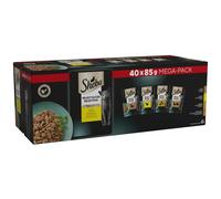 Sheba Select Slices Poultry Collection in Gravy 40 Pouches, Adult Wet Cat Food, Megapack (40 x 85 g)