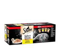 Sheba Select Slices Mixed Poultry Selection Gravy Wet Adult Cat Food Pouch 85g 40 Pack