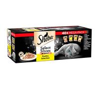 Sheba Select Slices, Wet Cat Food Pouches, Poultry Collection in Gravy, 40 x 85 g