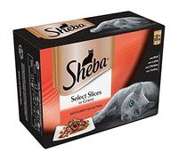 Sheba Select Slices Adult Wet Cat Food Pouches in Gravy Chicken Beef Lamb 12x85g