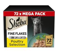 Sheba Cat Pouches Poultry Collection in Jelly, 85 g, Pack of 72