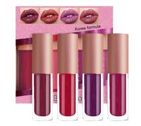 SHEBEEDO 4 Pcs Metallic Shine Glitter Lipstick Kit Colorful Lipstick Sets For Women Hydrating & Smooth Shimmer Lipstick Impact Lipcolor Lightweight Soft Lip Stick Long Lasting Non-Stick Cup