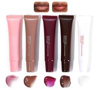 SHEBEEDO 5pcs Glossy Peptide Lip Gloss,Voluminous Plumping Lip Butter Balm,High Shine Glass Finish Tinted Lip Oil,Jelly Lipstick Lip Care & Repair Lip Mask,Long Lasting Lip Jam Lip Gloss Base