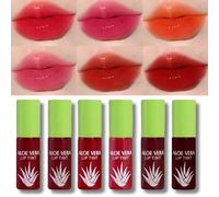 SHEBEEDO 6 Colors Lip Tint Stain Set Mini Liquid Water Tint Moisturizing Lip Stain Non-Sticky For Woman Multi-Use Lip&Cheek Stain Natural Matte Lip Tint Lip Plumper (6pcs set)