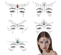 SHEBEEDO Face Glitter Festival,6pcs Face Gems Rhinestone Face Glitter,Temporary Tattoo Sticker For Festival Face Jewels,Self-Adhesive Halloween Crystals Face Stickers For Eyes,Christmas,Birthday