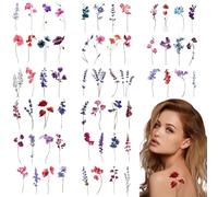 SHEBEEDO Temporary Tattoos Stickers 15 Sheet Total 60 Patterns Lavender Violets Colorful Tiny Flower Fake Tattoo For Women Girl Watercolor Purple Violet Lavender Temporary Tattoos (15 Sheet)