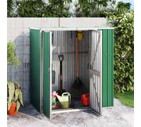 vidaXL Garden Tool Shed Grey 161x89x161 cm Galvanised Steel UK HOT