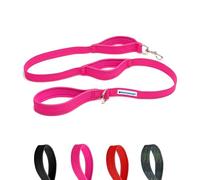 Shed Defender 5 ft. Leash - Three Padded Handles - Dual Layered Thickness for Extra Strength - Reflective Stitching 5 ft. for Large & Small Dogs - Training Lead (Pink)
