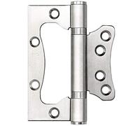 Shed Door Hinges, Pack of 2 Spring Door Hinge 4 Inch and 5 Inch 201 Stainless Steel Silver(5inch X3mm)