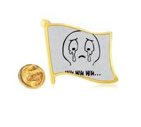 shed tears black cute chat fpattern Golden Metal Flag Lapel Pin Badge