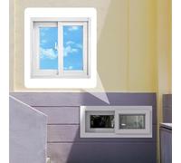 Shed Window Basement Slider Window with Screen and Tempered Glass, Black/White, Aluminum Alloy Replacement Sliding Windows, for Chicken Coop Bathroom Kitchen Garage Mobile Caravan(White,56x46cm)
