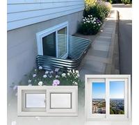 Shed Windows, Basement Window, Aluminum Alloy Sliding Window Mobile Home Windows Replacement, Bathroom Chicken Window Well Cover(White,50x40cm)