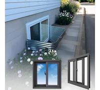 Shed Windows, Basement Window, Aluminum Alloy Sliding Window Mobile Home Windows Replacement, Bathroom Chicken Window Well Cover(Black,72x70cm)