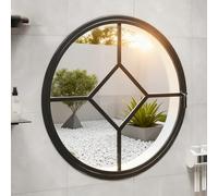 Shed Windows Round 360° Rotating Window,House Windows Playhouse Circular Window,Round Opening Portlight Porthole Window,Aluminum Alloy Replacement Rotation Windows(40CM/15.7IN)